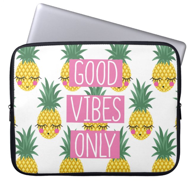 Housse Pour Ordinateur Portable Good Vibes Pineapples Motif d'été (Devant)