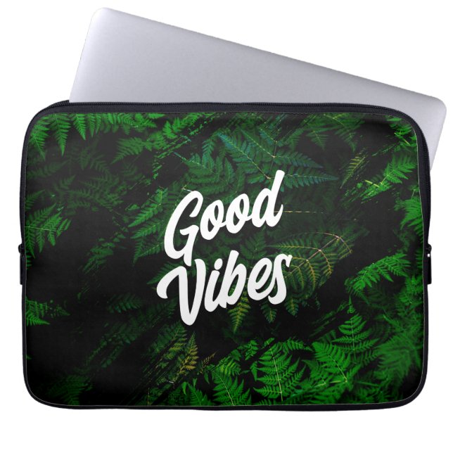 Housse Pour Ordinateur Portable Good Vibes Tropical Leaf Design (Devant)