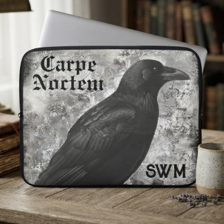 Housse Pour Ordinateur Portable Gothique corbeau d'obsidienne lunatique