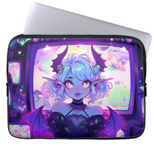 Housse Pour Ordinateur Portable Gothique Cyberpunk Demon Imaginaire Anime Girl