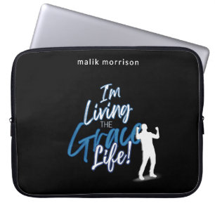 Housse Pour Ordinateur Portable Grace Life Black Script moderne Homme Silhouette