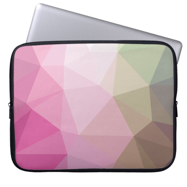 Housse Pour Ordinateur Portable Gradient rose géométrique mou (Devant)