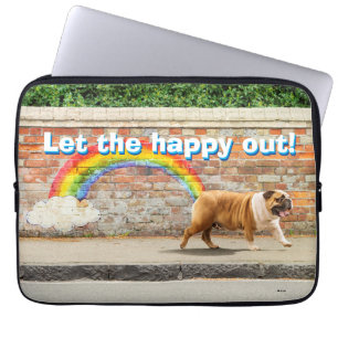 Housse Pour Ordinateur Portable Graffiti Chien et Arc-en-ciel