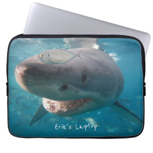 Housse Pour Ordinateur Portable Grand portrait de requin blanc sous l'eau Personna
