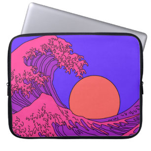 Housse Pour Ordinateur Portable Grande vague dans le style Vaporwave Pop Art. Affi