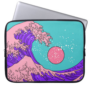 Housse Pour Ordinateur Portable Grande vague dans le style Vaporwave Pop Art. Affi