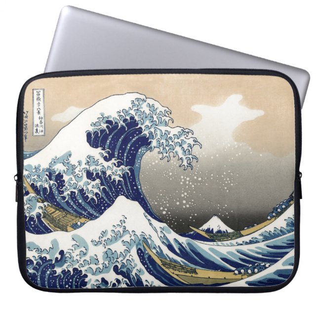 Housse Pour Ordinateur Portable Grande vague de Hokusai outre de tsunami de (Devant)