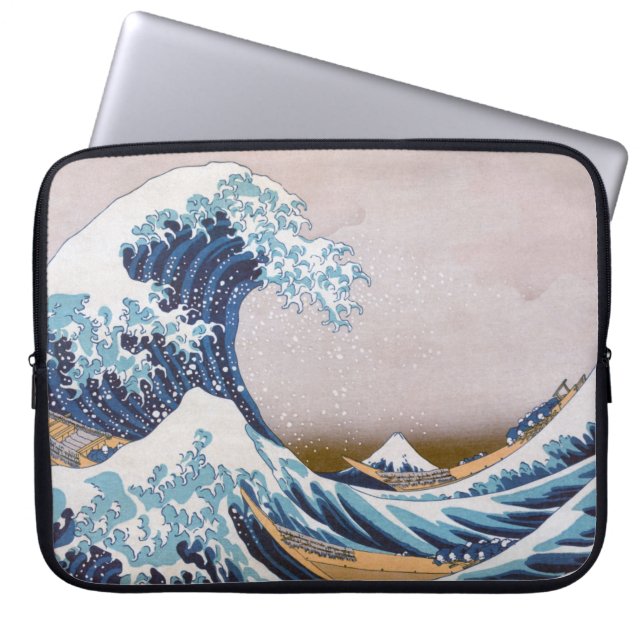 Housse Pour Ordinateur Portable Grande vague du tsunami Kanagawa Japon par Hokusai (Devant)