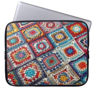 Housse Pour Ordinateur Portable Granny Carré Crocheted Quilt