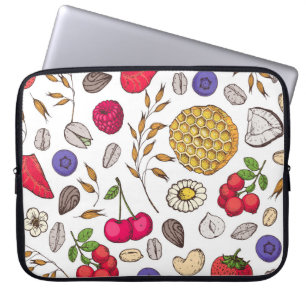 Housse Pour Ordinateur Portable Granola, motif muesli sans soudure. Main des floco
