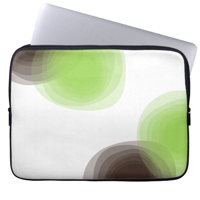 Housse Pour Ordinateur Portable Graphique abstrait vert, moderne, simple, fleuri (Devant)