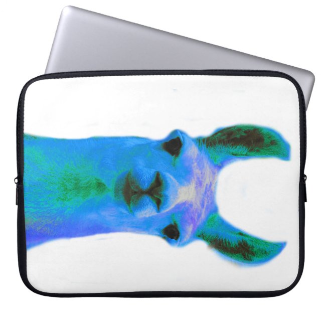 Housse Pour Ordinateur Portable Graphique bleu de lama (Devant)