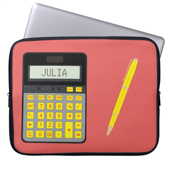 Housse Pour Ordinateur Portable Graphique Calculateur et stylo (Devant)