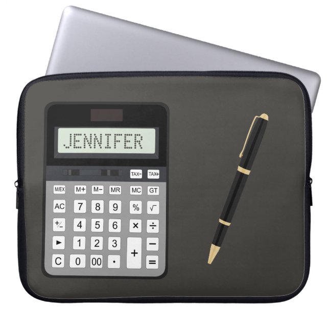 Housse Pour Ordinateur Portable Graphique Calculateur et stylo (Devant)