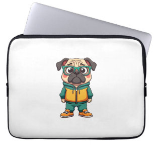 Housse Pour Ordinateur Portable Graphisme de mode urbaine de chien de pug hipster 