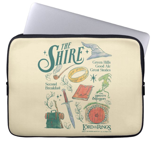 Housse Pour Ordinateur Portable Graphisme en collage aquarelle THE SHIRE™ (Devant)