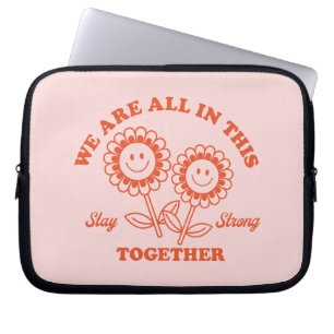 Housse Pour Ordinateur Portable Graphisme Fleur Joyeux Retro