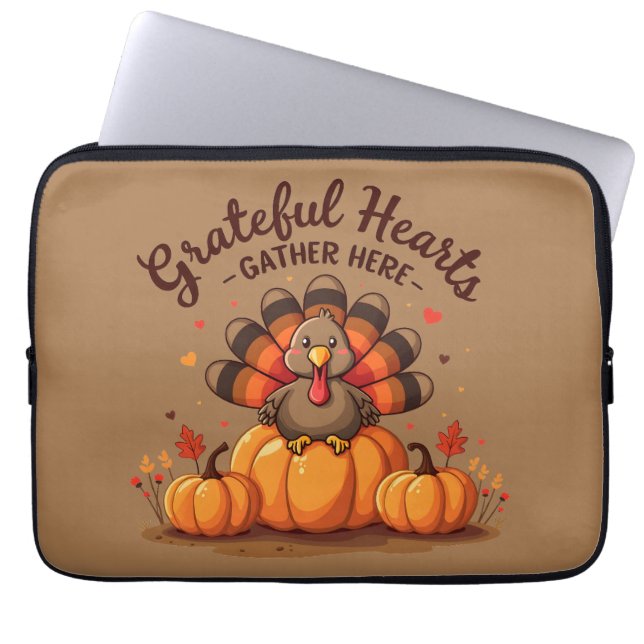 Housse Pour Ordinateur Portable Grateful Hearts Thanksgiving Turkey (Devant)
