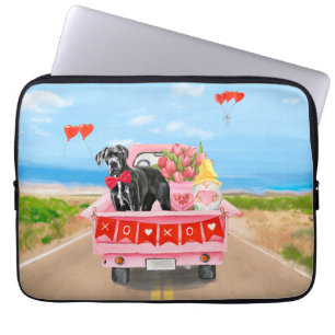 Housse Pour Ordinateur Portable Great Dane Chien Valentine's Day Truck