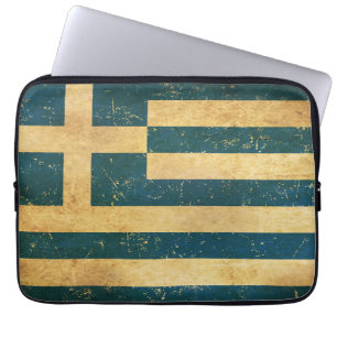 Housse Pour Ordinateur Portable Grèce Drapeau Vintage Grunge Design Portable