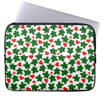 Housse Pour Ordinateur Portable Green Meeple with Red Heart