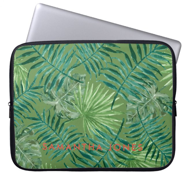 Housse Pour Ordinateur Portable Green Palm Tropical Feuille tendance (Devant)