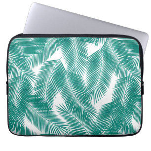 Housse Pour Ordinateur Portable Green Tropical Palm Feuille Motif