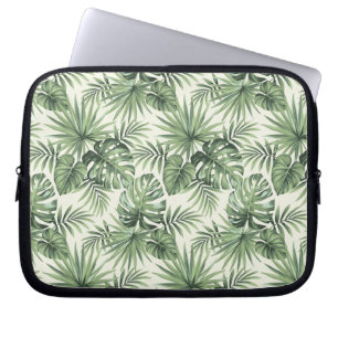 Housse Pour Ordinateur Portable Green Tropical Palm Feuille Motif