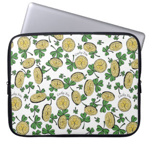 Housse Pour Ordinateur Portable Green White & Gold St Patrick's Lucky You Shamrock