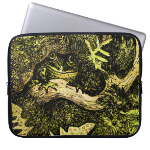 Housse Pour Ordinateur Portable Grenouille Art Nouveau hollandaise dans l'arbre