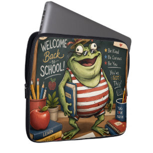Housse Pour Ordinateur Portable Grenouille PNG de rentrée scolaire, Décoration de