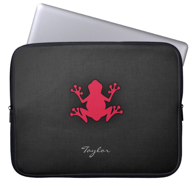 Housse Pour Ordinateur Portable Grenouille rouge Crimson (Devant)