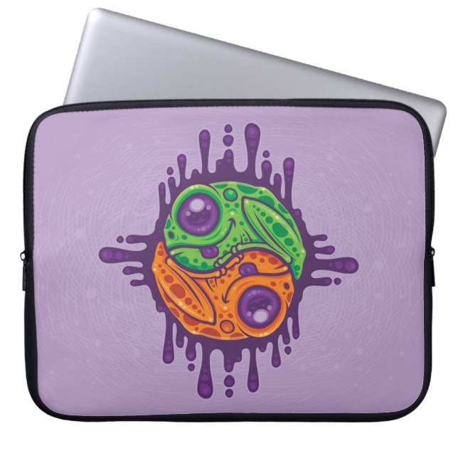 Housse Pour Ordinateur Portable Grenouille séchée Trippy Yin Yang (Devant)