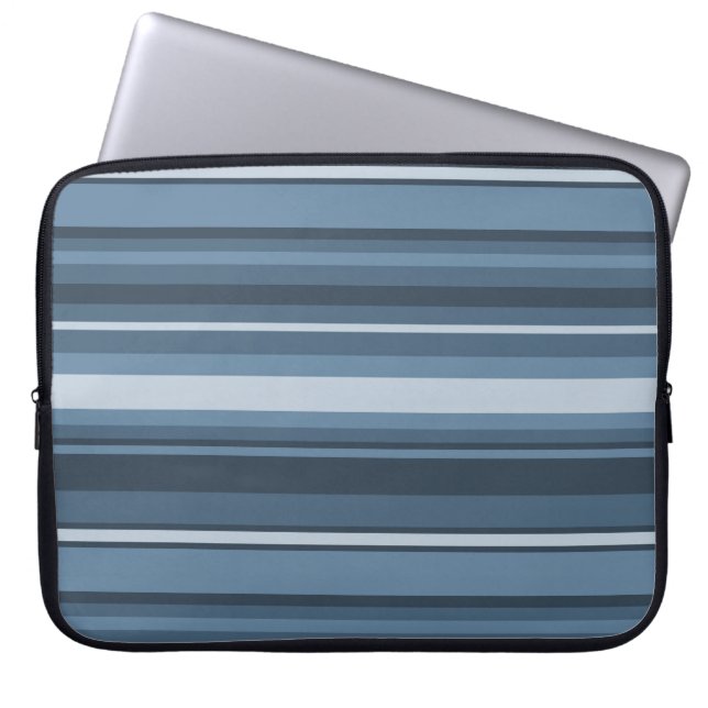 Housse Pour Ordinateur Portable Grey-blue stripes (Devant)