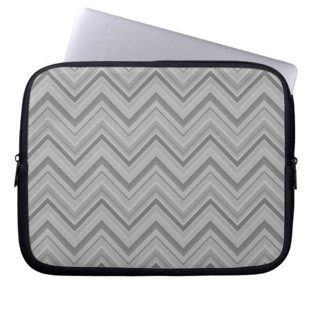 Housse Pour Ordinateur Portable Grey stripes zigzag (Devant)