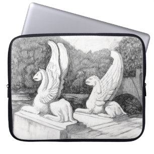 Housse Pour Ordinateur Portable Griffins sculpté crayon monochrome Art