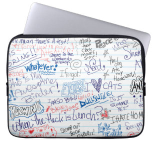 Housse Pour Ordinateur Portable Griffonnages épiques d'école