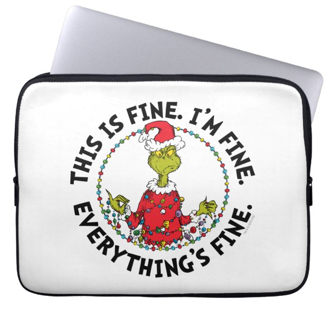Housse Pour Ordinateur Portable Grinch | Tout va bien (Devant)
