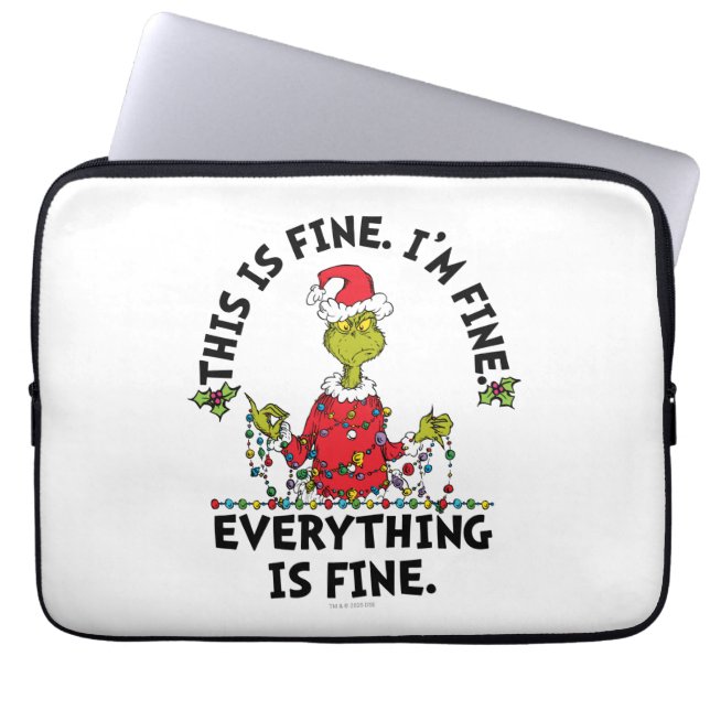 Housse Pour Ordinateur Portable Grinch | Tout va bien (Devant)