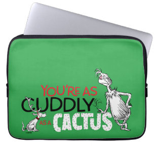 Housse Pour Ordinateur Portable Grinch Vous êtes aussi câlin qu'un cactus Citati