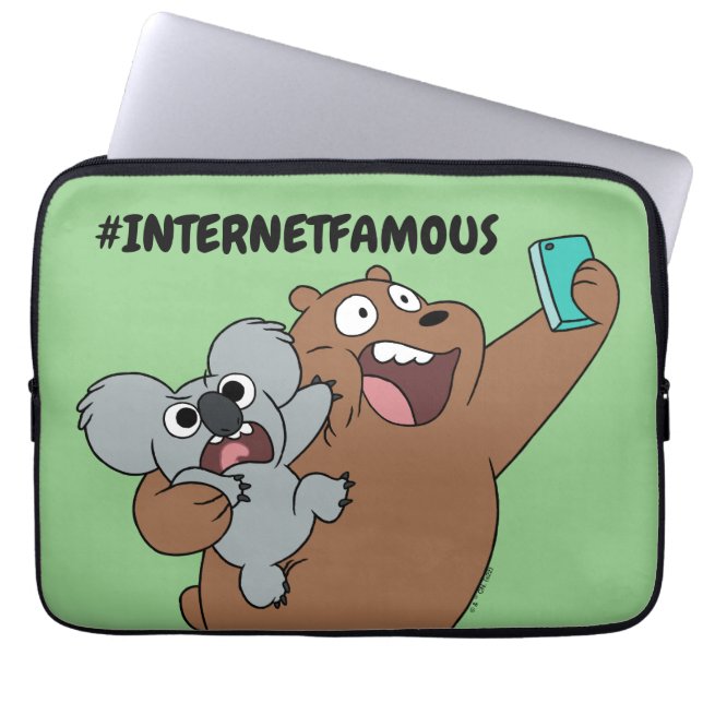 Housse Pour Ordinateur Portable Grizz & Nom Nom - #InternetFamous (Devant)