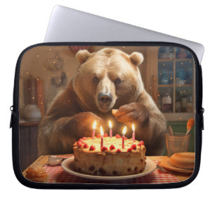Housse Pour Ordinateur Portable Grizzly Oear Animal Fun Cuisine gâteau de plaisir