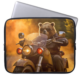 Housse Pour Ordinateur Portable Grizzly Oear Animal Fun équitation Moto Vélo Heure