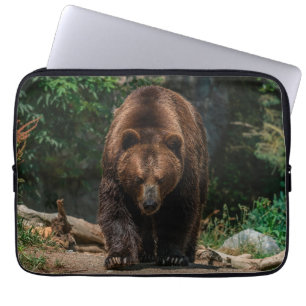 Housse Pour Ordinateur Portable Gros Ours Grizzli Brown