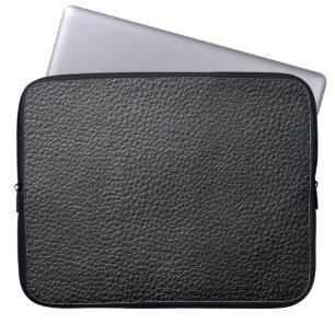 Housse Pour Ordinateur Portable Gros plan de la texture en cuir noir et fond