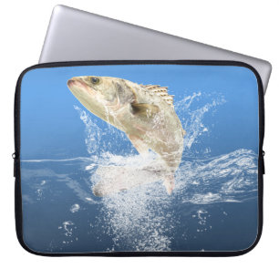 Housse Pour Ordinateur Portable Gros Poisson Disséminant Eau Bleue