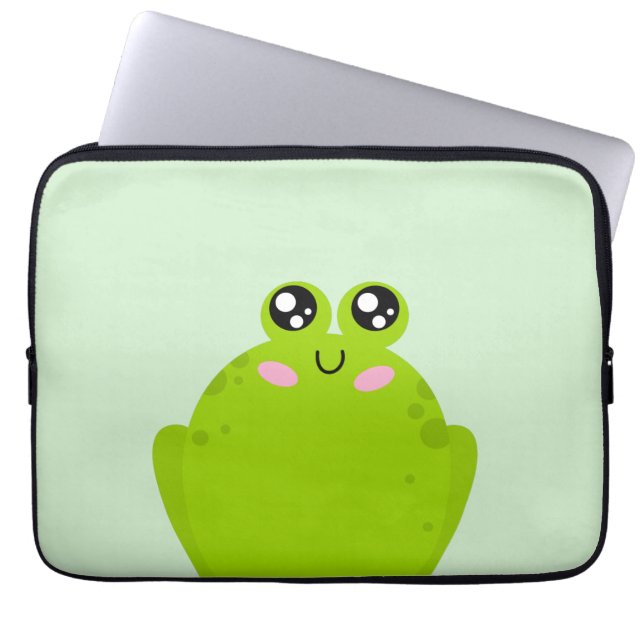 Housse Pour Ordinateur Portable Grosse grenouille mignonne (Devant)
