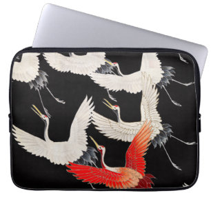 Housse Pour Ordinateur Portable Grues volantes : Japonais Bird Kimono Art