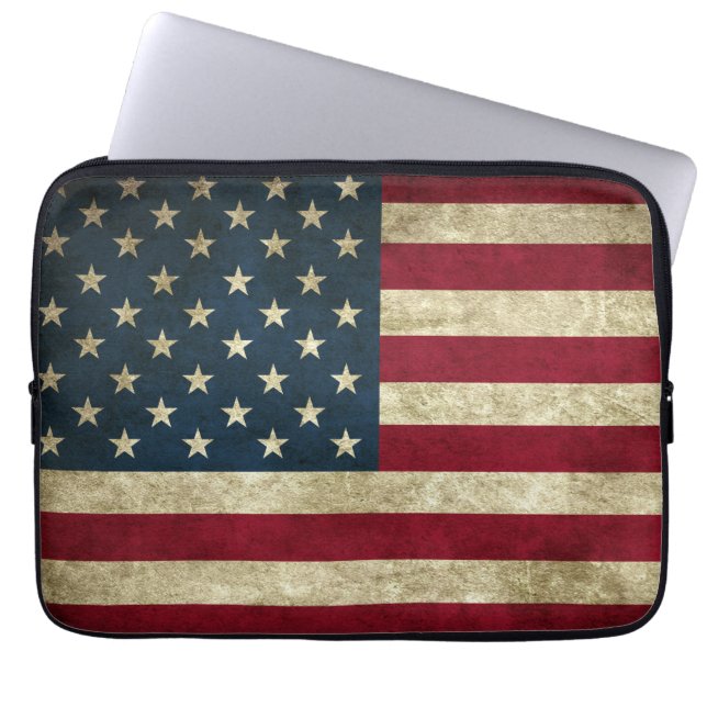 Housse Pour Ordinateur Portable Grunge American Flag (Devant)