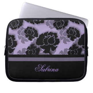 Housse Pour Ordinateur Portable Grungy Floral Decadence Electronique Sac, Lilac
